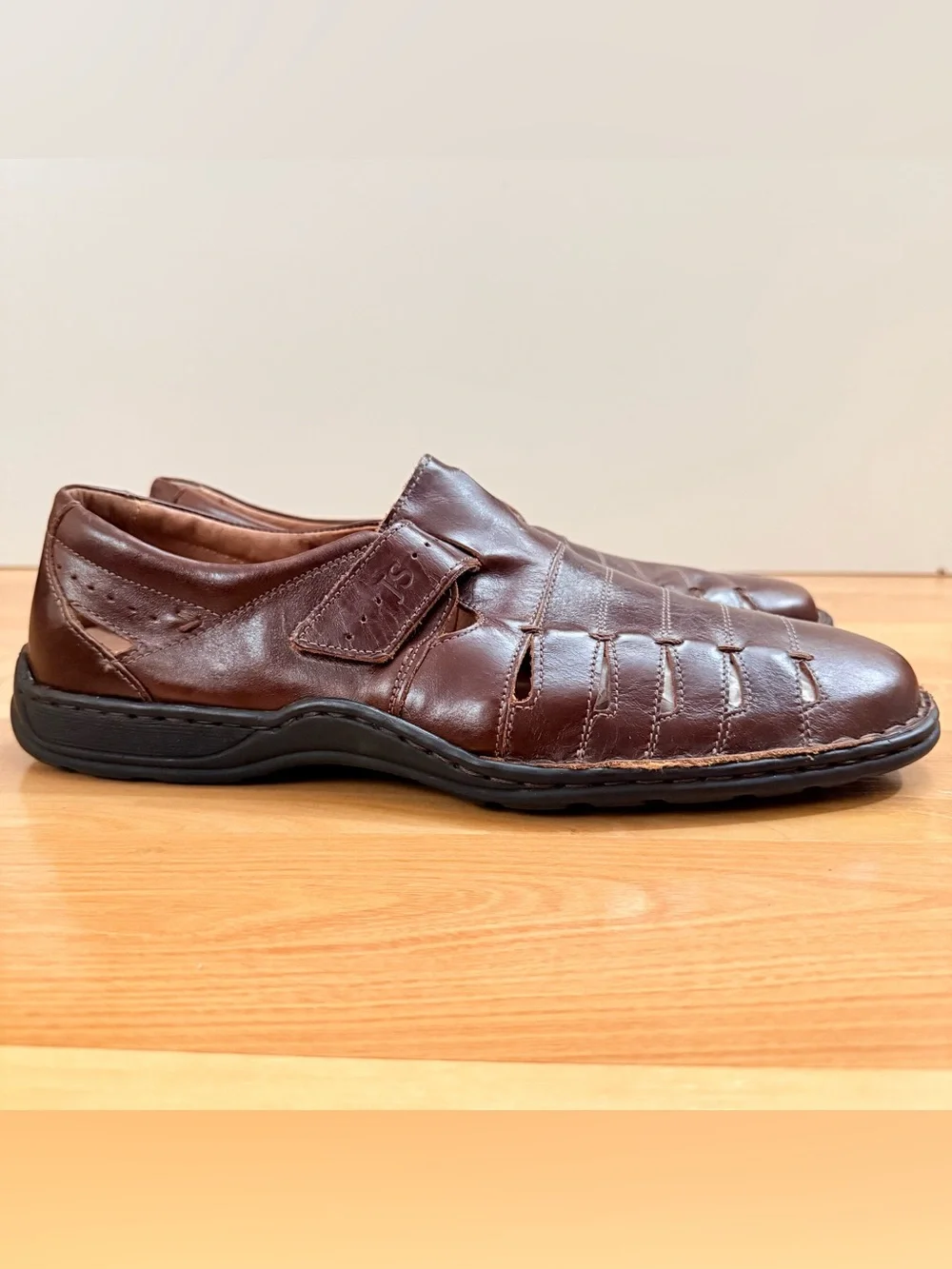 Josef Seibel Steven Fisherman Shoes Brown Leather Slip-On Mens Sz 10.5 (44)